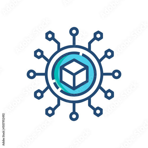 Blockchain or Decentralized Network Icon