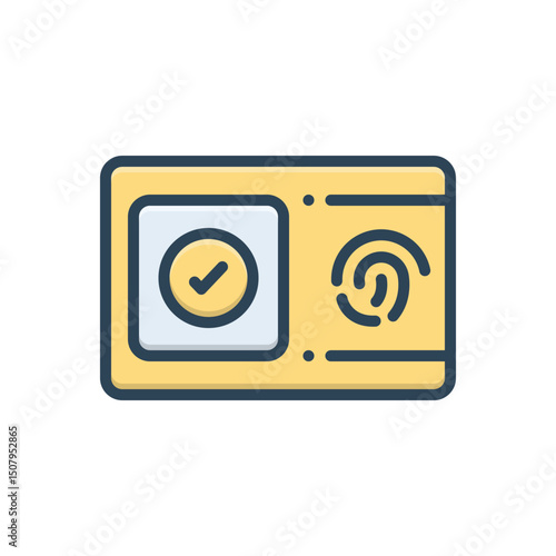 Color illustration icon for accepted