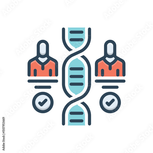 Color illustration icon for dna matching