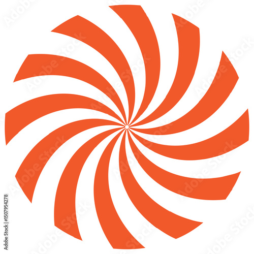 Twist Sunburst Orange Editable Vector