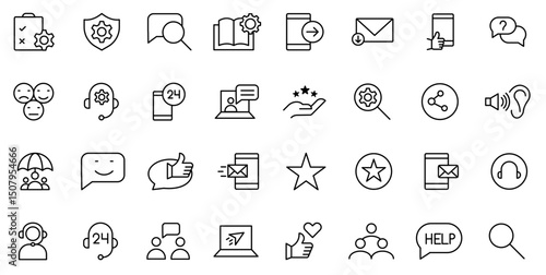 Customer service icon set. vector. editable
