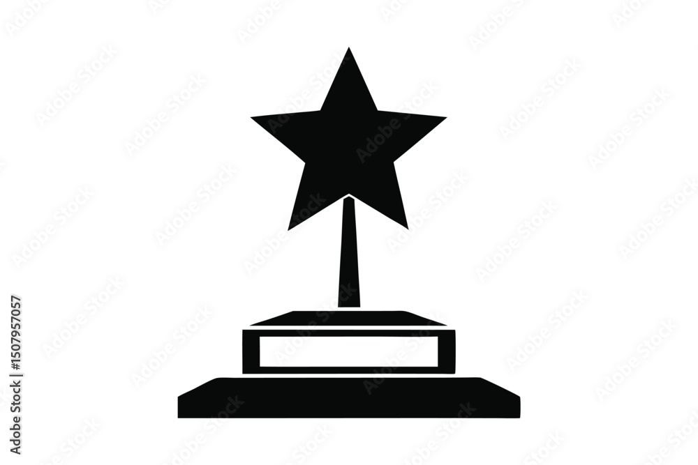 star on pedestal silhouette vector illustration star on pedestal silhouette vector illustration