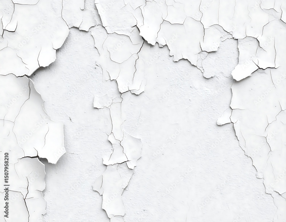 Obraz premium Cracked white painted wall