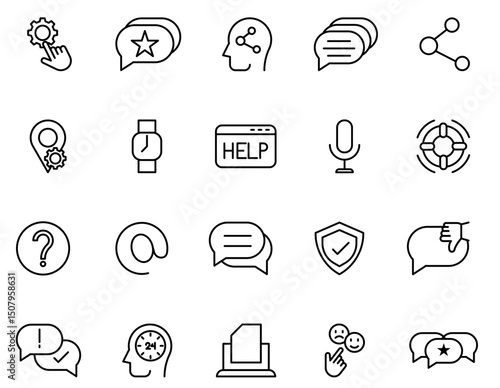 Customer service icon set. vector. editable