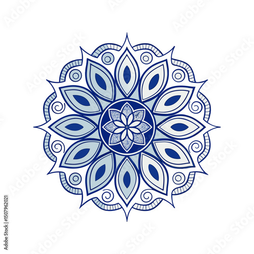Circular pattern in the form of a mandala. Henna tatoo mandala. Mehndi style. Decorative pattern in oriental style.