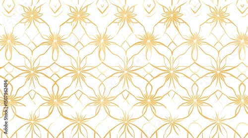 Elegant gold flower design on a white background.