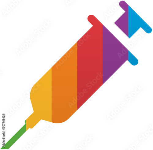 Pride Month Syringe Icon Rainbow LGBTQ Icon