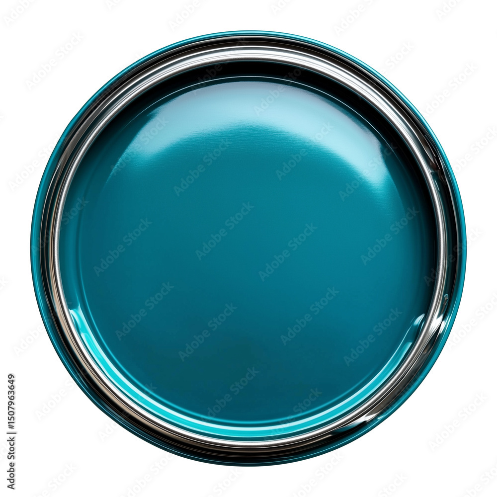 Matte teal oil drum top view circular metal container glossy finish isolated on transparency background industrial storage modern clean minimalistic vibrant color Matte teal oil drum top view circular metal container glossy finish isolated on transparency background industrial storage modern clean minimalistic vibrant color