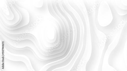 Papercut on white contours topography stylized height of the lines. The concept of a conditional geography scheme and the terrain path. 