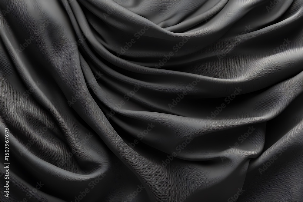 Mockup of luxurious black satin fabric with flowing folds
Mockup of luxurious black satin fabric with flowing folds