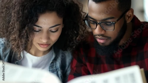 Group of christian reading bible.