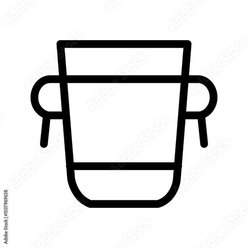 ice bucket line icon