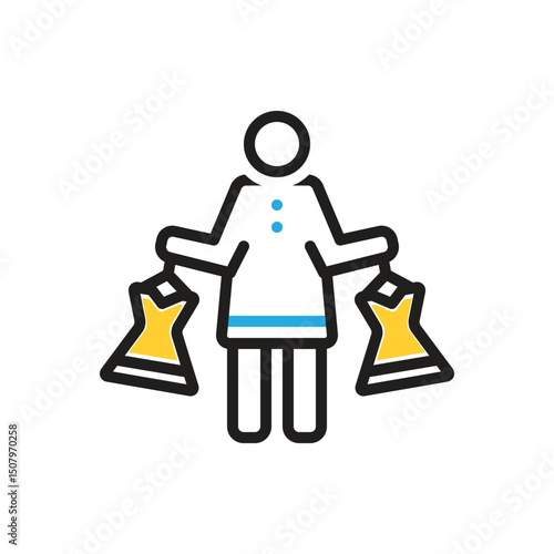 Multi color icon for dress shopping