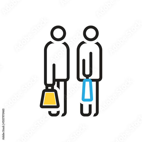 Multi color icon for going to shopping