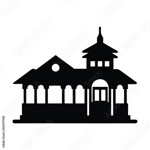silhouette of a Old train station