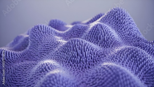 Abstract Purple, Textured Landscape: Modern 3D Design with Sharp, Pointed Elements - Ideal for Art, Design, and Technology Projects