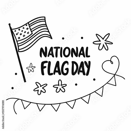 NATIONAL FLAG DAY vector illustration