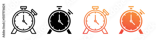 Time Multi Style Icon Set Vector 
