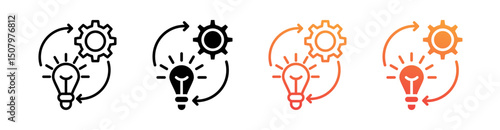 Implementation Multi Style Icon Set Vector 