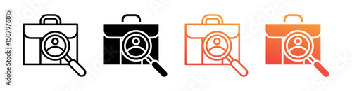 Recruitment Multi Style Icon Set Vector 