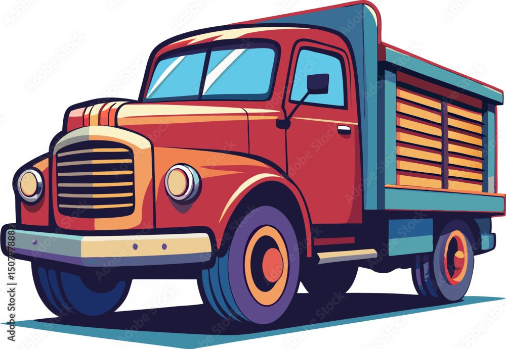 Fototapeta premium red truck isolated