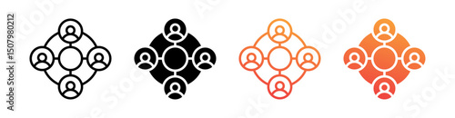 Social Network Multi Style Icon Set Vector 