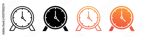Clock Multi Style Icon Set Vector 