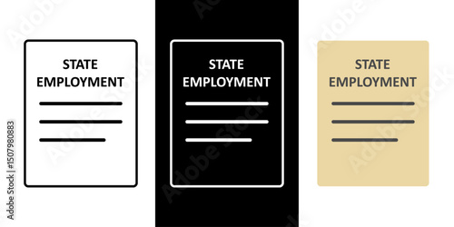 State employment application form icon in outline, dark mode, and color styles, vector illustration of official job application document for government positions.