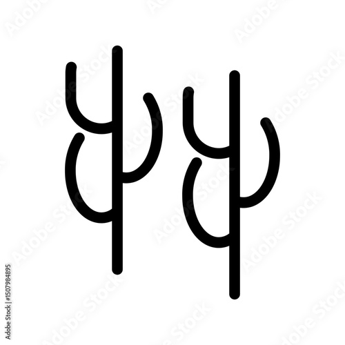 cactus line icon