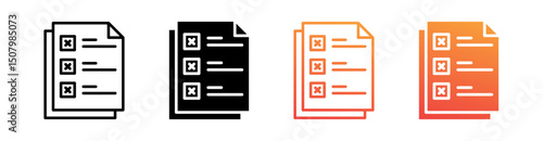 Reject Multi Style Icon Set Vector 