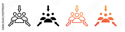 Assembly Point Multi Style Icon Set Vector 