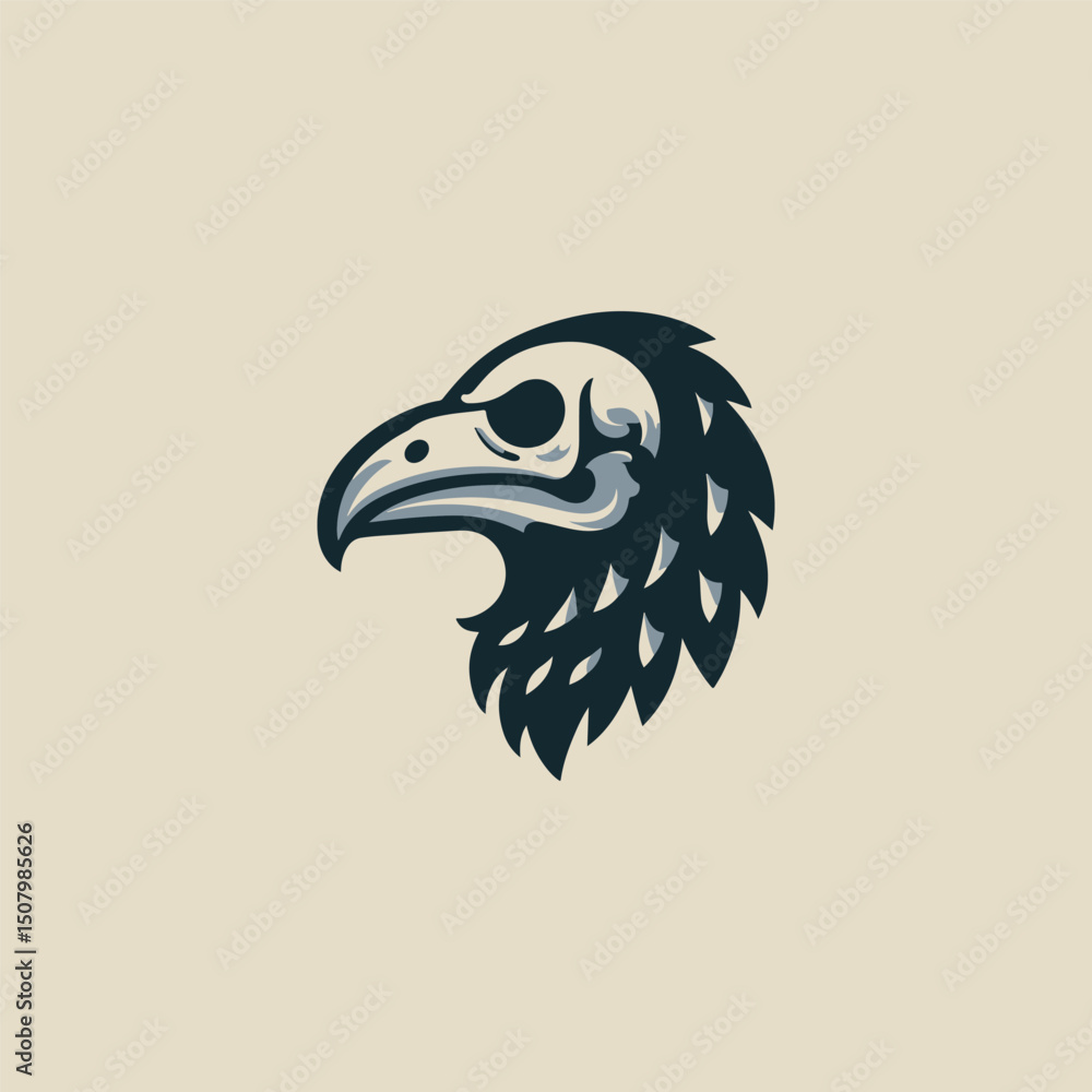 Obraz premium Skull crow logo