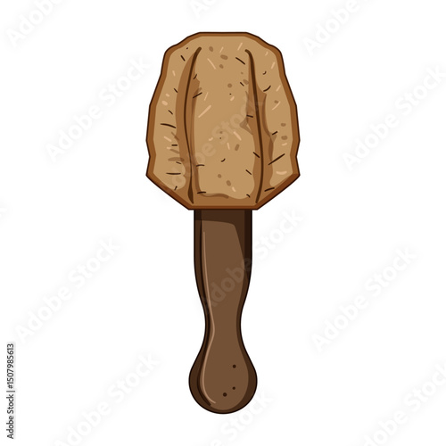 natural coconut fiber dish scrubber cartoon vector illustration