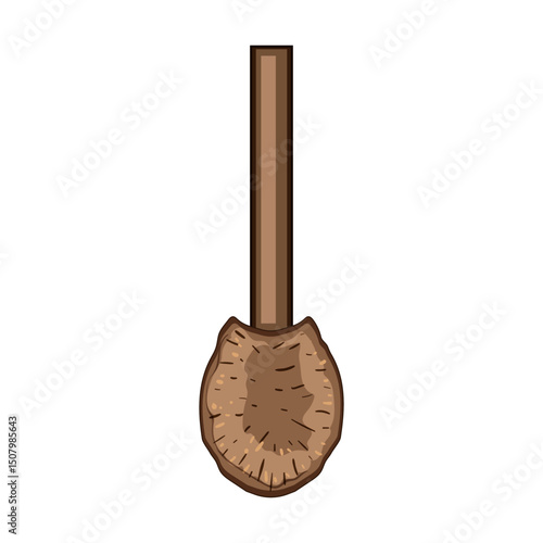 ecofriendly coconut fiber dish scrubber cartoon vector illustration