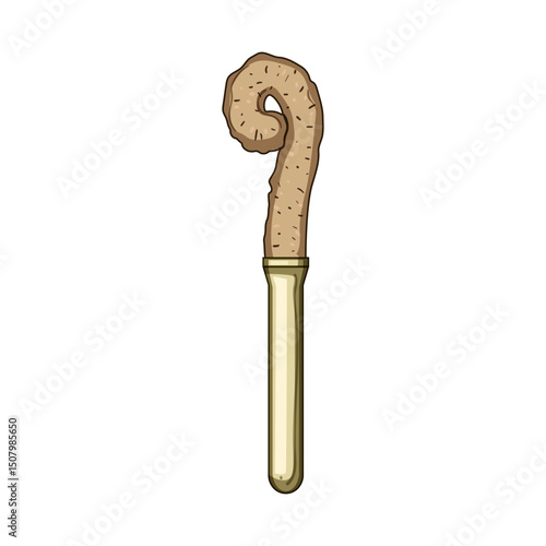 sustainable coconut fiber dish scrubber cartoon vector illustration