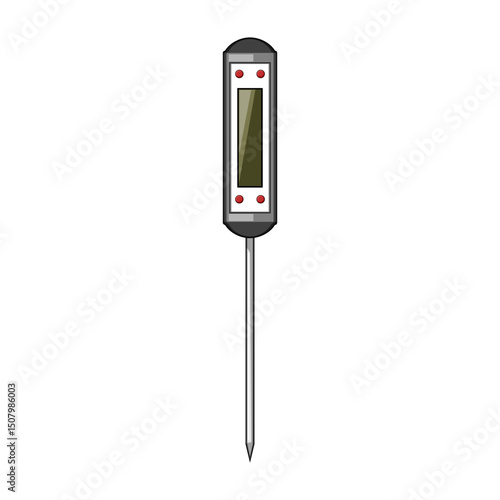 organic compost thermometer cartoon vector illustration