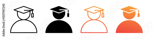 Student Multi Style Icon Set Vector 