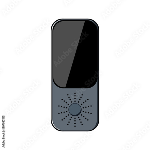 portable electronic translator cartoon vector illustration