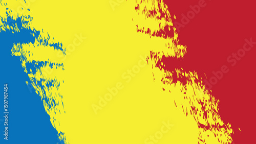 Primary colors background, blue, red, and yellow.Modern design colorful art with paint brush style. Vector illustration.