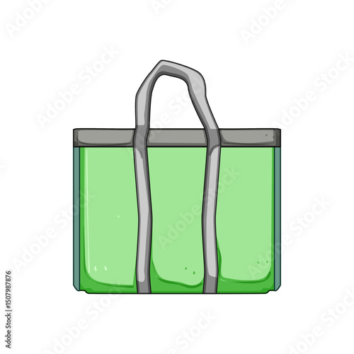 compact fabric grocery bag cartoon vector illustration