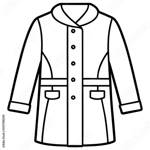 Simple Coat Vector on White Background