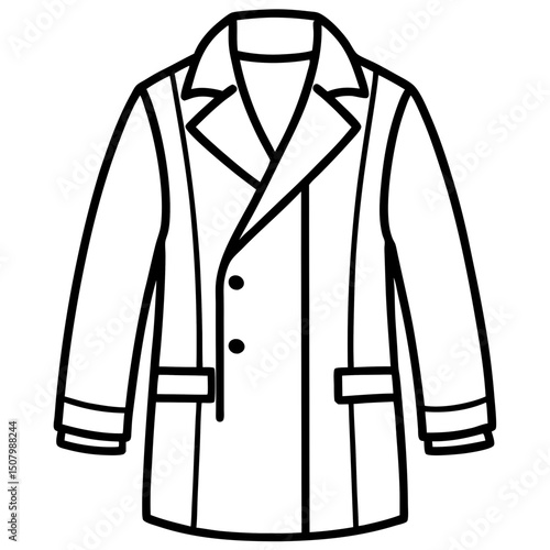 Simple Coat Vector on White Background