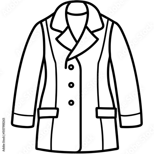 Simple Coat Vector on White Background