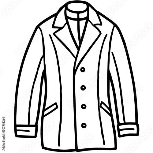 Simple Coat Vector on White Background