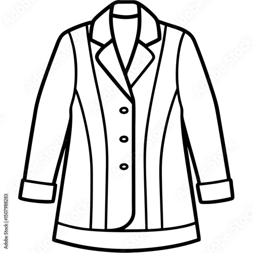 Simple Coat Vector on White Background