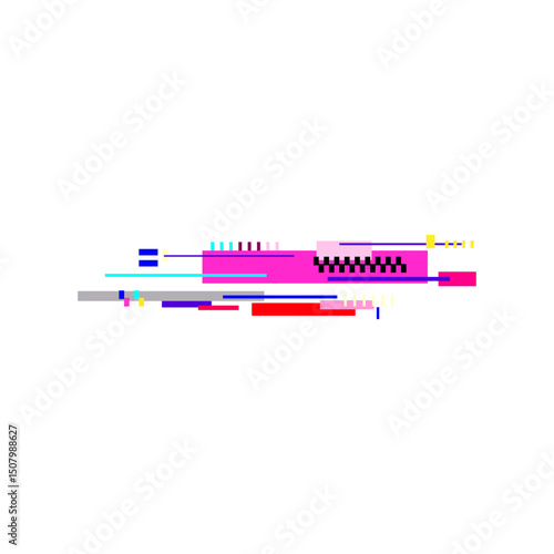 flaw glitch error cartoon vector illustration