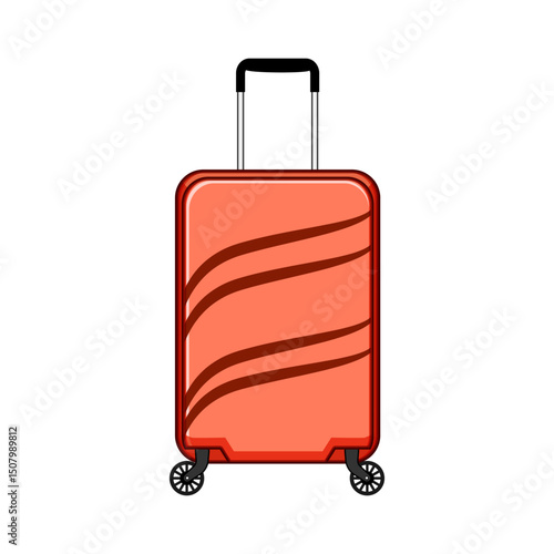 durable hard shell suitcase cartoon vector illustration