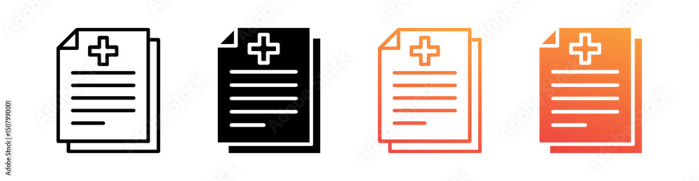 Obraz premium Document Multi Style Icon Set Vector