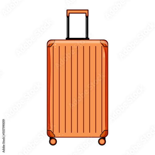 polycarbonate hard shell suitcase cartoon vector illustration