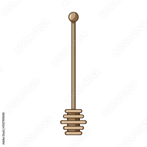apiary honey dipper stick cartoon vector illustration